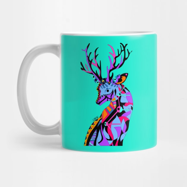 bright dear deer ecopop mexican venado in totonac tribal art by jorge_lebeau